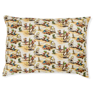 Vintage Cowboy Cowgirl Country Kids Pony Cactus Pet Bed