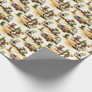 Vintage Cowboy & Cowgirl Gift Wrap Wrapping Paper