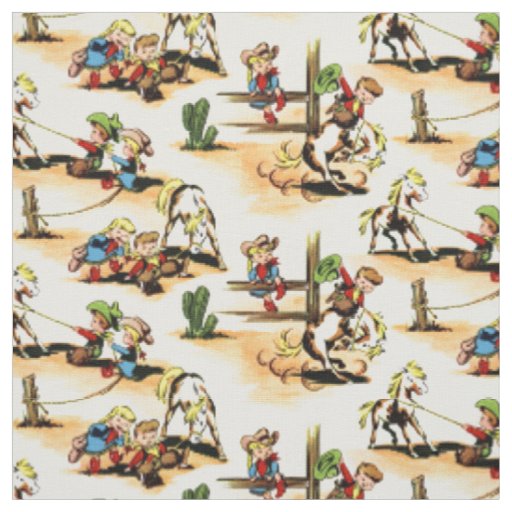 Vintage Cowboy - Cowgirls - Horses - Western Ranch Fabric