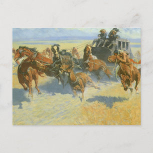 Vintage Cowboy, Downing the Nigh Leader, Remington Postcard
