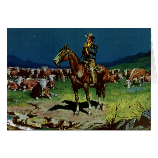 Vintage Cowboy, Farming Cattle Rancher on the Farm (Front Horizontal)
