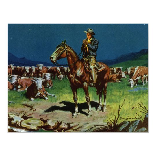 Vintage Cowboy, Farming Cattle Rancher on the Farm Card