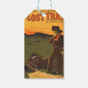 Vintage Cowboy & Horse Sunset Western Wall Art Gift Tags