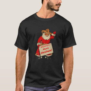 Vintage Cowboy Howdy Santa Claus Christmas Holiday T-Shirt