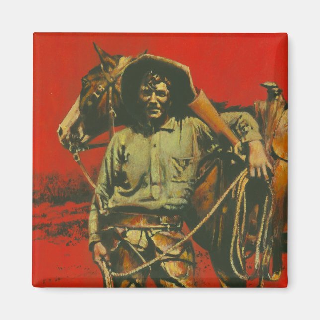Vintage Cowboy Magnet (Front)