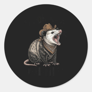 Vintage Cowboy Ossum Go On Now Giiiit Funny Wester Classic Round Sticker