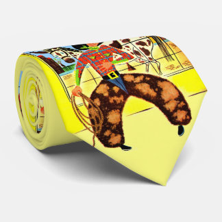 vintage cowboy print neck tie