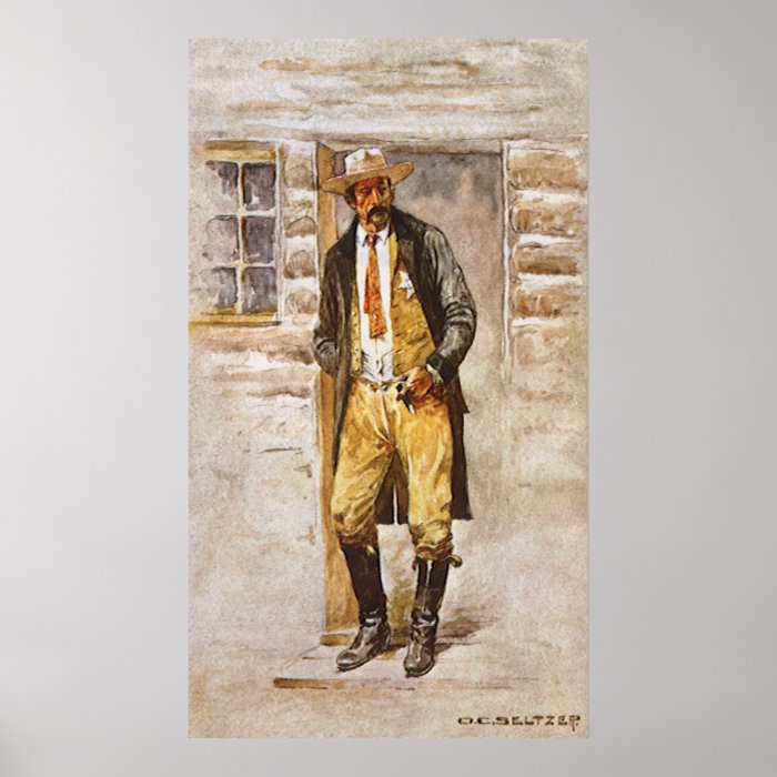 Vintage Cowboy, Sheriff Portrait by Seltzer Poster