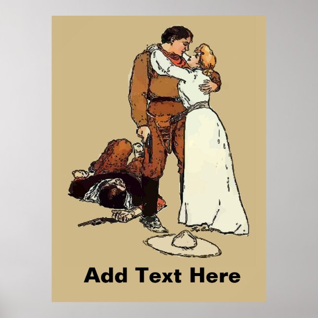 Vintage Cowboy Shoot Out Poster (Front)