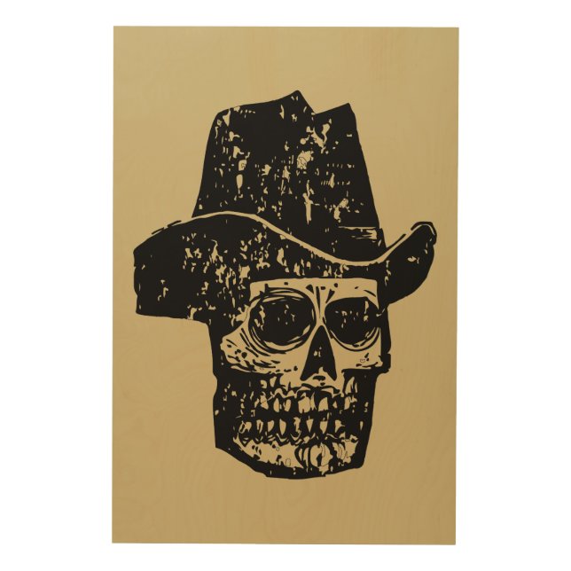 Vintage Cowboy Skull Print with Old Western Hat (Front)