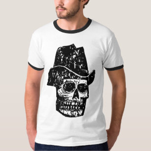 Vintage Cowboy Skull Print with Old Western Hat T-Shirt