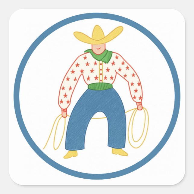 Vintage Cowboy Sticker (Front)