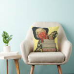 Vintage Cowboy Toy Gun Hand in the Cookie Jar Throw Pillow