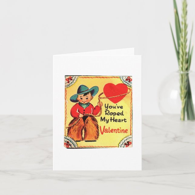 Vintage Cowboy Valentine Card (Front)