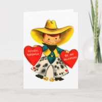 Vintage Cowboy Valentine's Day Greeting Card