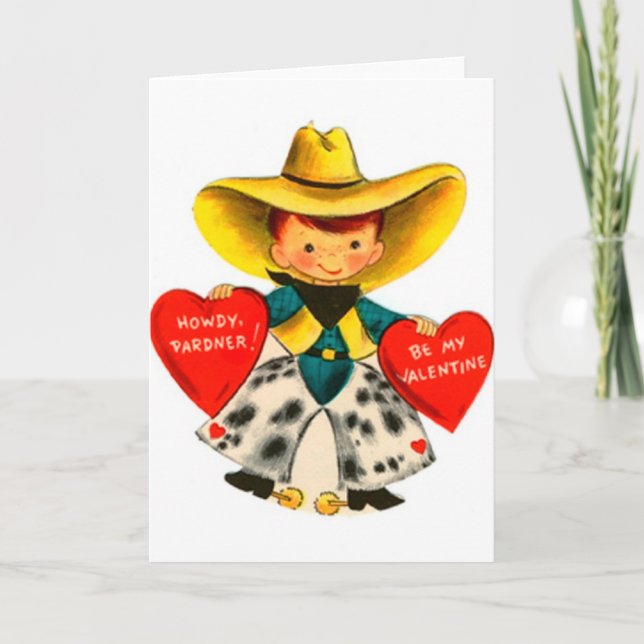 Vintage Cowboy Valentine's Day Greeting Card (Front)