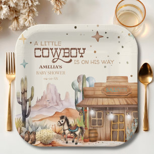 Vintage Cowboy Western Paper Plates