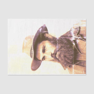 Vintage Cowboy with Beard Sepia Distressed Tissue Paper