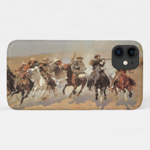 Vintage Cowboys A Dash For Timber by Remington iPhone 11 Case