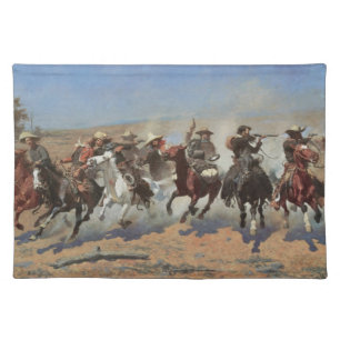 Vintage Cowboys, A Dash For Timber by Remington Cloth Placemat