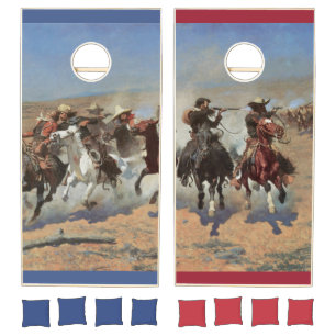 Vintage Cowboys, A Dash For Timber by Remington Cornhole Set