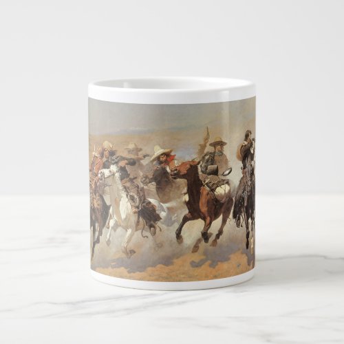 Vintage Cowboys A Dash For Timber by Remington Giant Coffee Mug