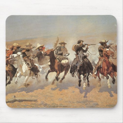 Vintage Cowboys A Dash For Timber by Remington Mouse Pad