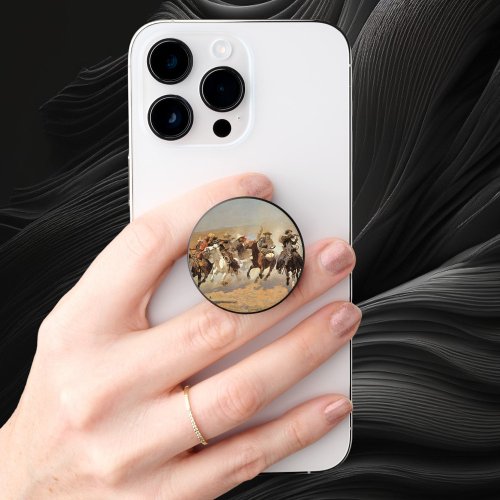 Vintage Cowboys A Dash For Timber by Remington PopSocket
