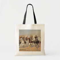 Vintage Cowboys, A Dash For Timber by Remington Tote Bag