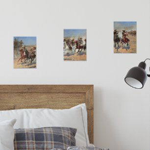 Vintage Cowboys, A Dash For Timber by Remington Wall Art Sets