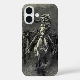 Vintage Cowboys, A Stampede by Frederic Remington iPhone 16 Case