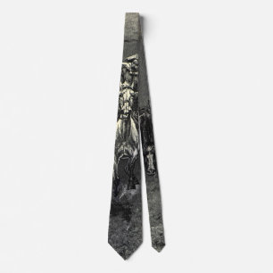Vintage Cowboys, A Stampede by Frederic Remington Neck Tie