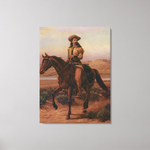 Vintage Cowboys Buffalo Bill on Charlie by Cary Canvas Print