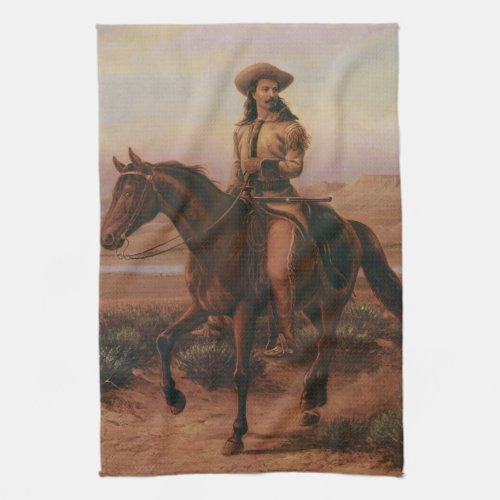 Vintage Cowboys Buffalo Bill on Charlie by Cary Kitchen Towel