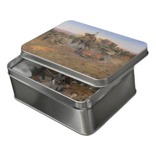 Vintage Cowboys, Camp Cook's Trouble by CM Russell Jigsaw Puzzle