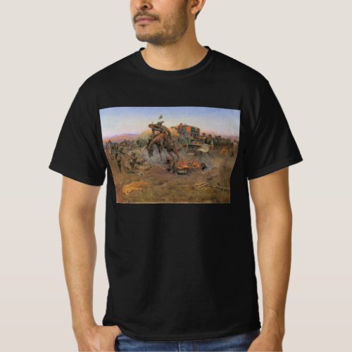 Vintage Cowboys Camp Cooks Trouble by CM Russell T_Shirt