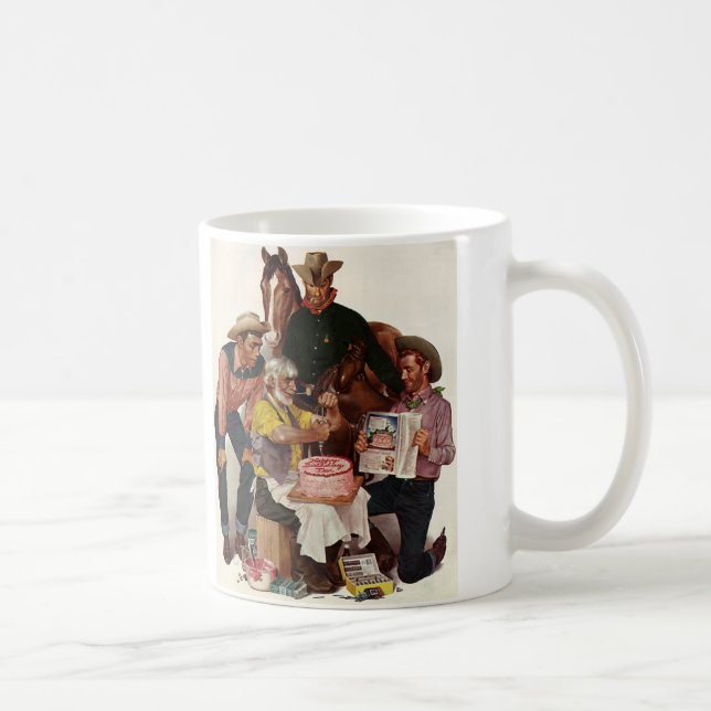 Vintage Cowboys, Happy Birthday Party Tex Coffee Mug (Right)