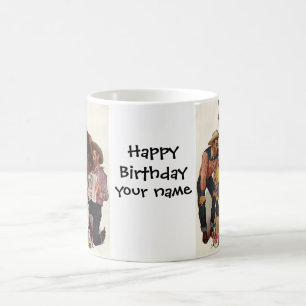 Vintage Cowboys, Happy Birthday Party Tex Coffee Mug