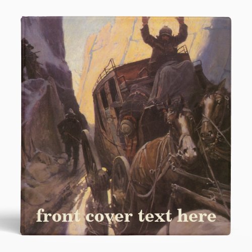 Vintage Cowboys Hold Up in the Canyon by NC Wyeth 3 Ring Binder