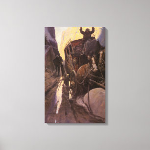Vintage Cowboys, Hold Up in the Canyon by NC Wyeth Canvas Print