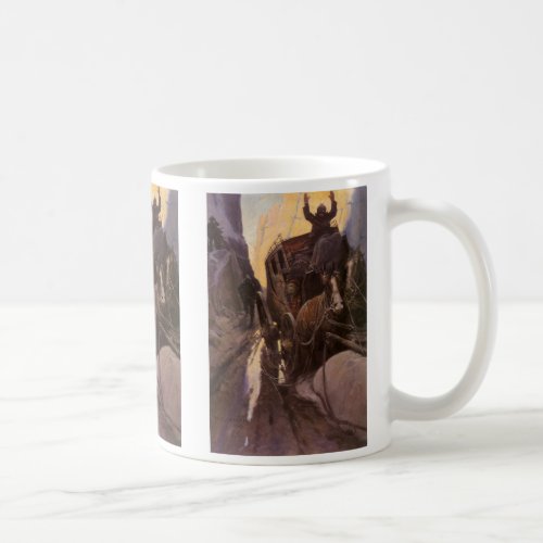 Vintage Cowboys Hold Up in the Canyon by NC Wyeth Coffee Mug