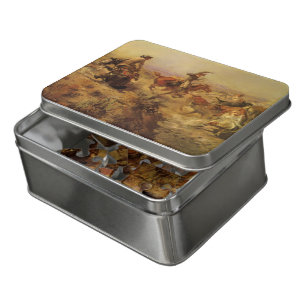 Vintage Cowboys, Jerked Down by CM Russell Jigsaw Puzzle