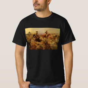 Vintage Cowboys, Jerked Down by CM Russell T-Shirt