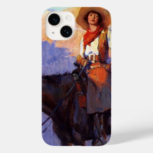 Vintage Cowboys Man and Woman on Horses Anderson Case_Mate iPhone 14 Case