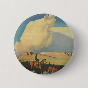 Vintage Cowboys, Open Range by Maynard Dixon Button