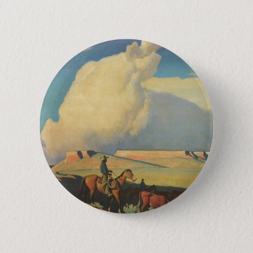 Vintage Cowboys Open Range by Maynard Dixon Button