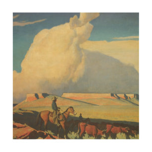 Vintage Cowboys, Open Range by Maynard Dixon Wood Wall Decor