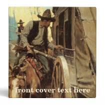 Vintage Cowboys, The Admirable Outlaw by NC Wyeth 3 Ring Binder