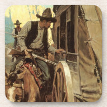 Vintage Cowboys, The Admirable Outlaw by NC Wyeth Coaster