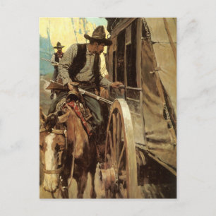 Vintage Cowboys, The Admirable Outlaw by NC Wyeth Postcard